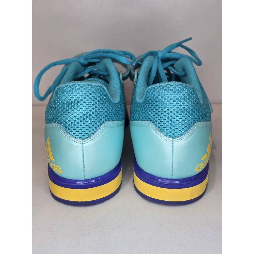 Adidas Powerlift 3 Weightlifting Shoes Men's 10 Teal Blue Purple Yellow BY8890